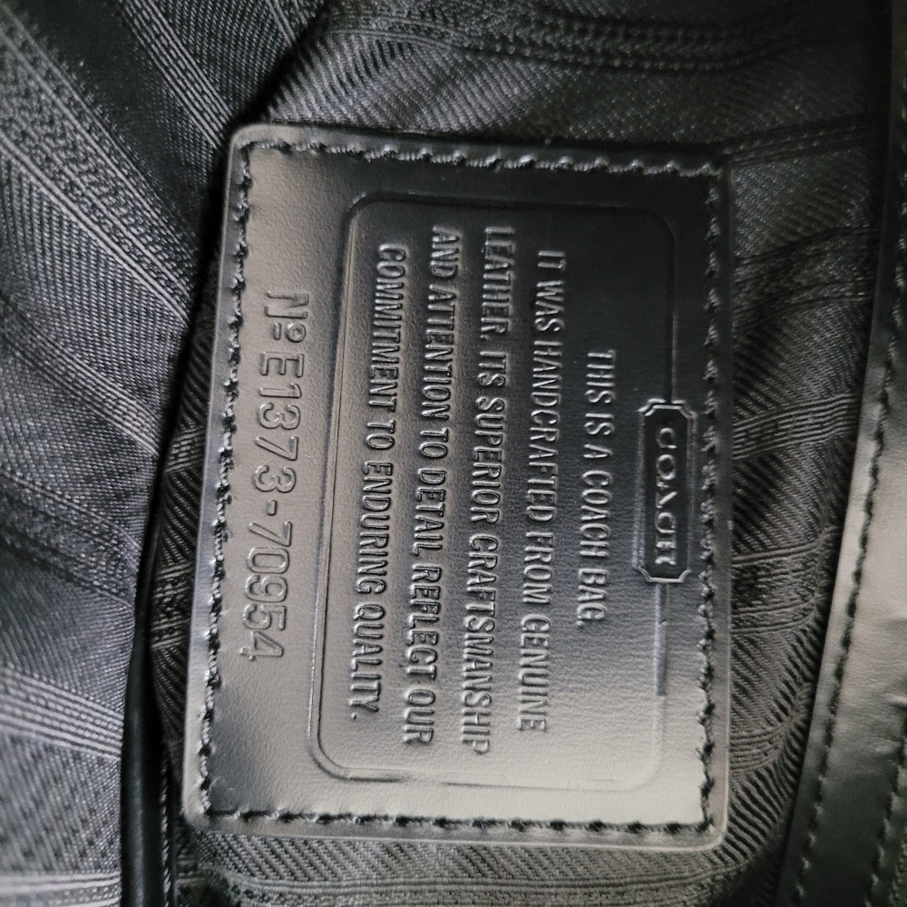 EUC Vintage Coach Metropolitan Commuter Double-zip Briefcase, black and brass - Picture 9 of 10